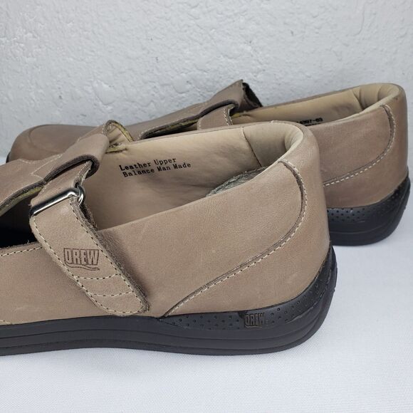 Drew Shoes Womens Size 9 T-Strap Mary Jane Tan Leather Orthopedic Comfort Shoes - Picture 9 of 13